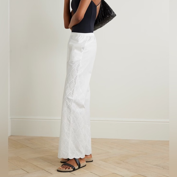 Loulou Studio Pants - LOULOU STUDIO NWT Dulche Broderie Anglaise Pants M Medium